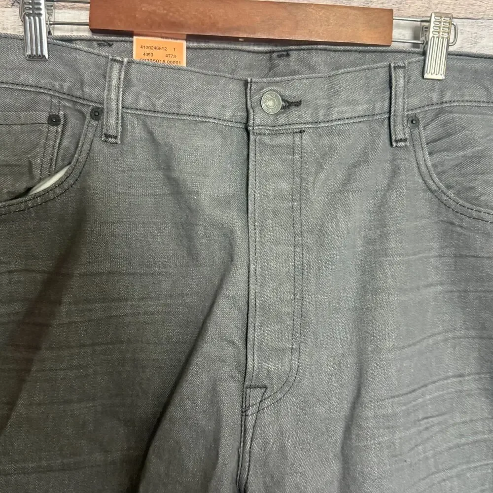 Levis 501 Button Fly Jeans Mens 42x32 Gray Straight Original Denim NEW
